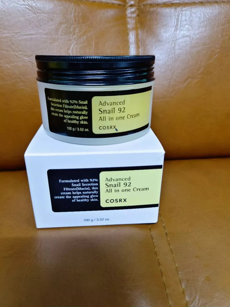 Stacked jars of COSRX Advanced Snail Mucin 92 All in One Cream with box