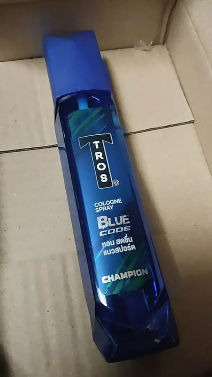 Tros Blue Code Brave Heart Cologne for Men 100ml Anti Bacterial Deodorant Spray