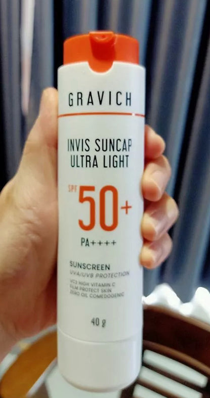 Gravich Invis Suncap Ultra Light Sunscreen SPF50 PA++++ 40g Face UV bright Care Skin