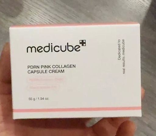 Medicube PDRN Pink Collagen Capsule Cream packaging top view with label