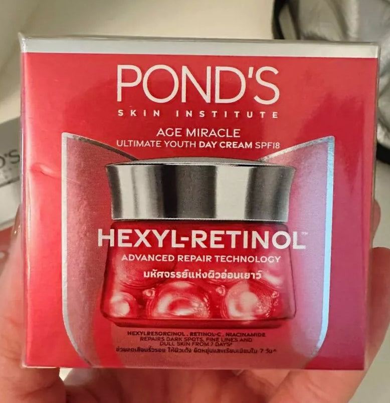 Pond 's Age Miracle Night Cream Hexyl Retinol box front blister pack