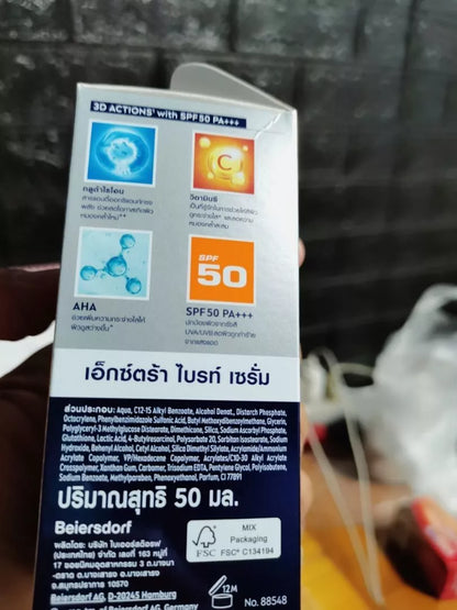 NIVEA MEN Extra Bright Serum SPF50 PA+++ Face Moisturizer with Gluta AHA Vitamin C 50ml