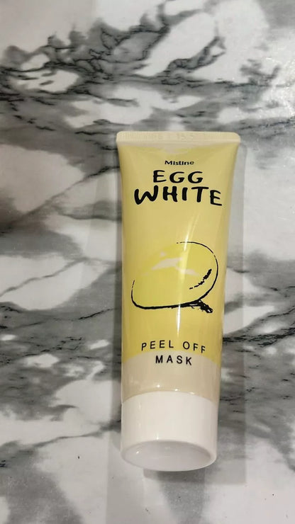 Mistine Egg White Mask peel off tube with natural background display