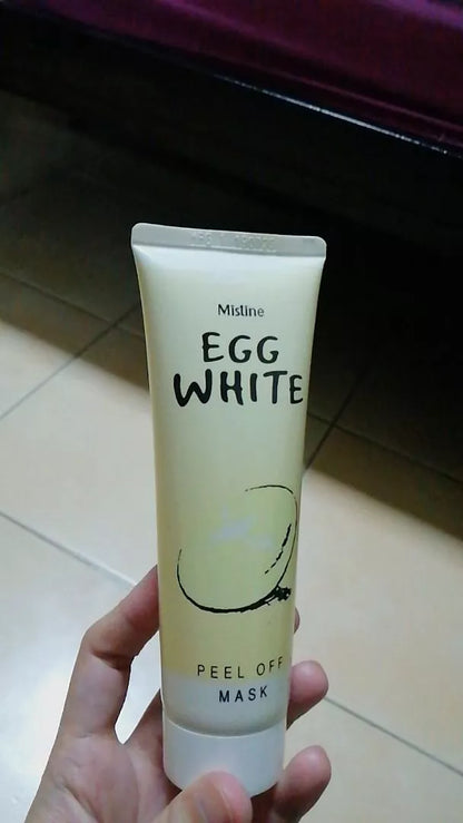 Mistine Egg White Mask tube close up handheld product image