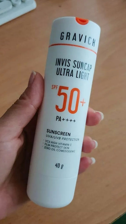 Gravich Invis Suncap Ultra Light Sunscreen SPF50 PA++++ 40g Face UV bright Care Skin
