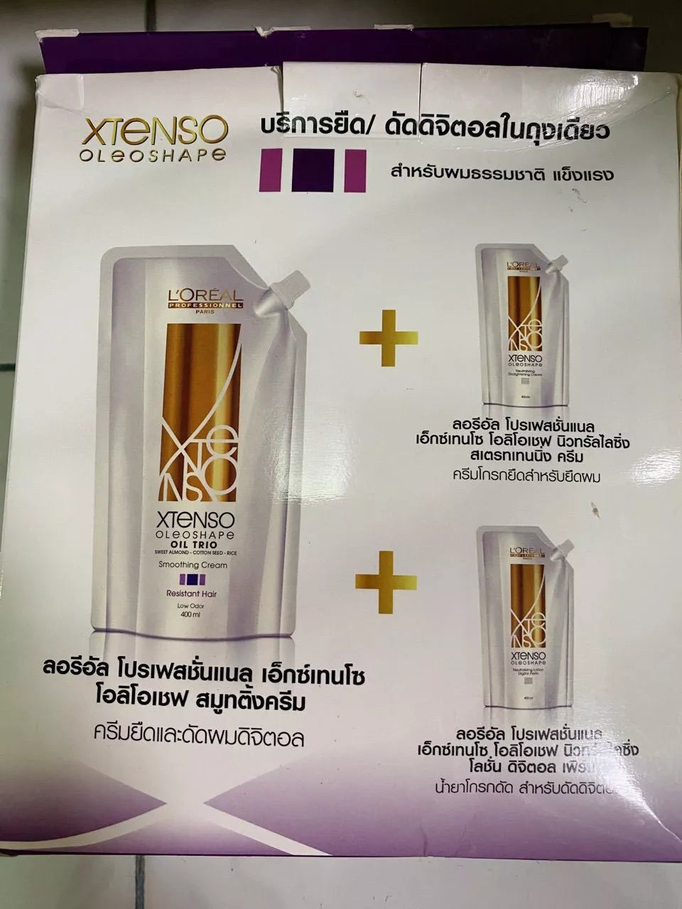 Loreal Xtenso Resistant Kit straightening system step diagram