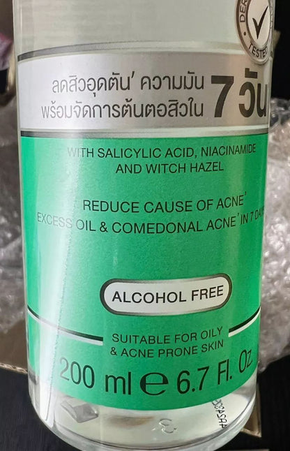 Boots Acne Expert Toner bottle close up showing product details on label