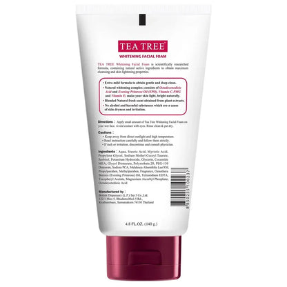 Tea Tree Facial Foam Triple Benefits Cleanser Face Wash 140g Back Packaging
