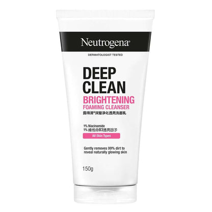 Neutrogena Deep Clean Foam Brightening Foaming Cleanser Dermatologist Tested 150g tube