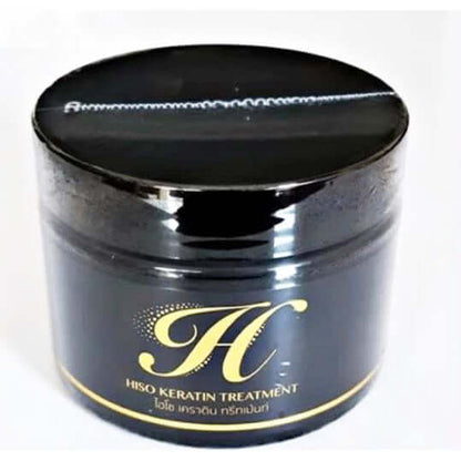 Hiso Keratin Treatment black jar product photo on white background