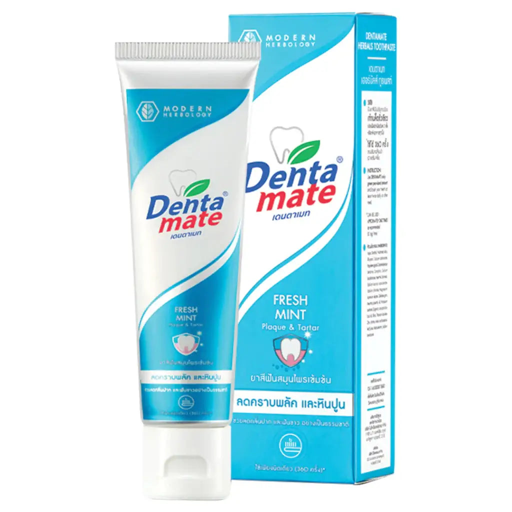 Dentamate Herbal Toothpaste 60g packaging box front angle view