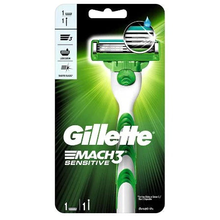 Gillette MACH3 Sensitive Razor for Men Refillable Shaver with 1 Handle and 1 Blade