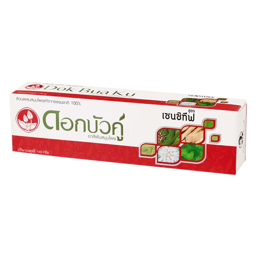 Twin Lotus Sensitive Toothpaste Dok Bua Ku full box packaging