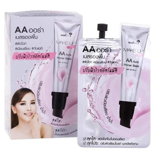 Nami Make Up Pro AA Aura primer base box and sachet front view