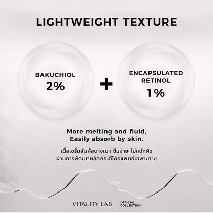 30ml VITALITY LAB Serum Bakuchiol Retinol Complex Anti Aging Firming Care