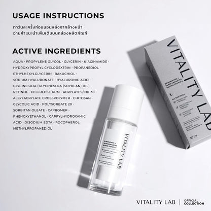 30ml VITALITY LAB Serum Bakuchiol Retinol Complex Anti Aging Firming Care