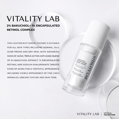 30ml VITALITY LAB Serum Bakuchiol Retinol Complex Anti Aging Firming Care