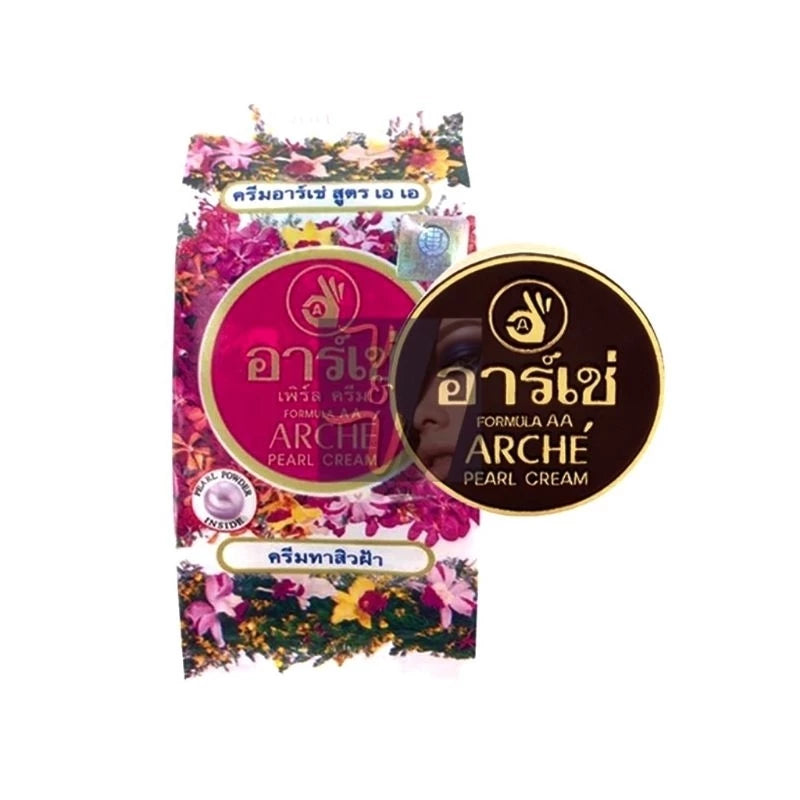  Arche Whitening Pearl Cream 3g in floral packaging with gold lid