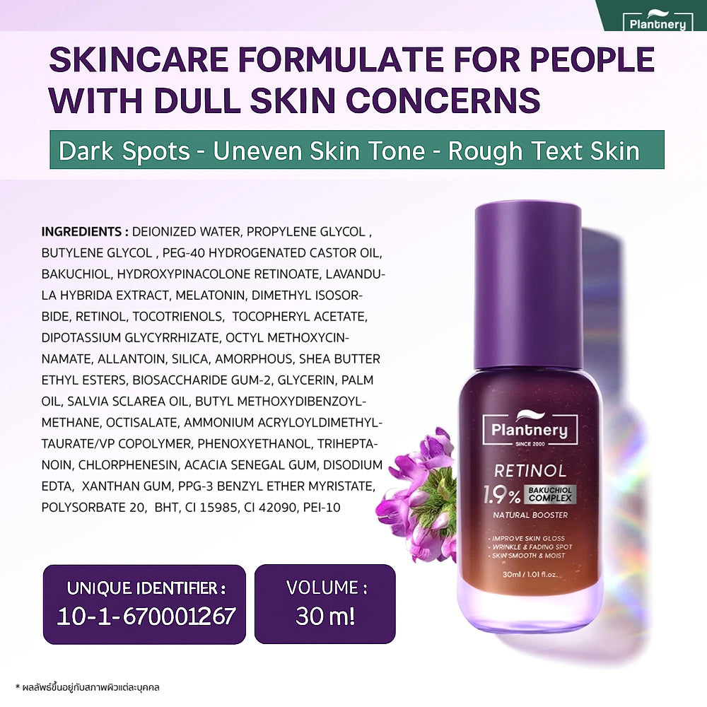 30ml Plantnery Natural Booster Serum with Bakuchiol Complex Face Care A+