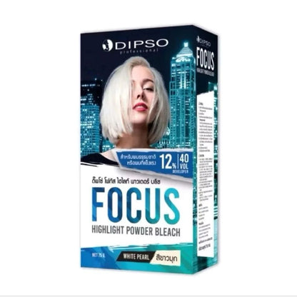 DIPSO Focus Bleach Powder 12 percent packaging front design with model image