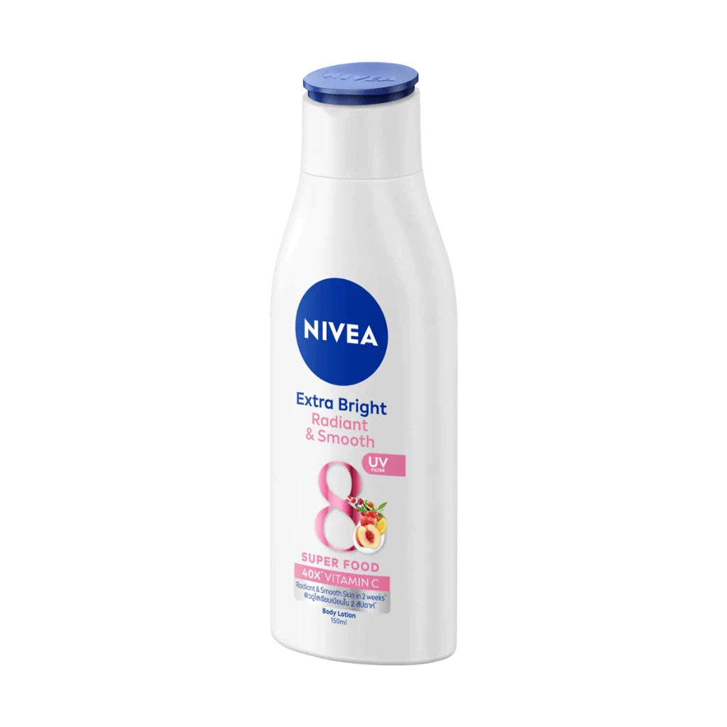 Nivea Radiant Smooth Lotion bottle clean white background front view