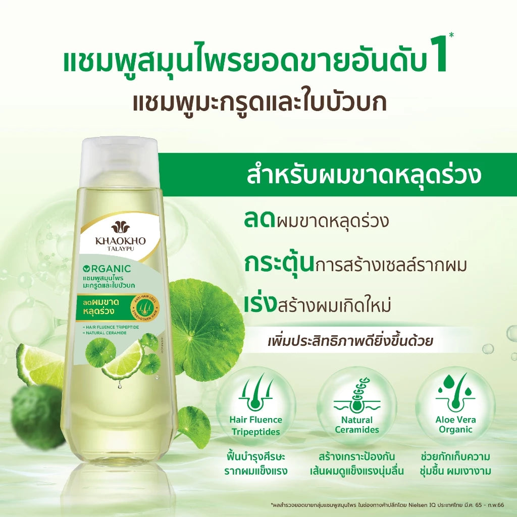 Khaokho Talaypu Leech Lime Shampoo ingredients and benefits infographic