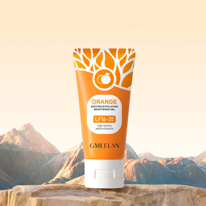 GMEELAN Orange Exfoliating Gel tube on neutral background product display