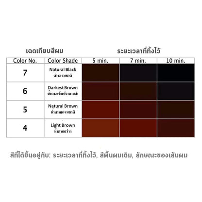 PAON Seven Eight Hair Color color result chart brown to black shades