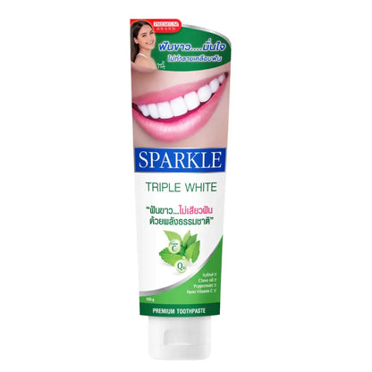Sparkle Triple White toothpaste tube front view natural formula 100g