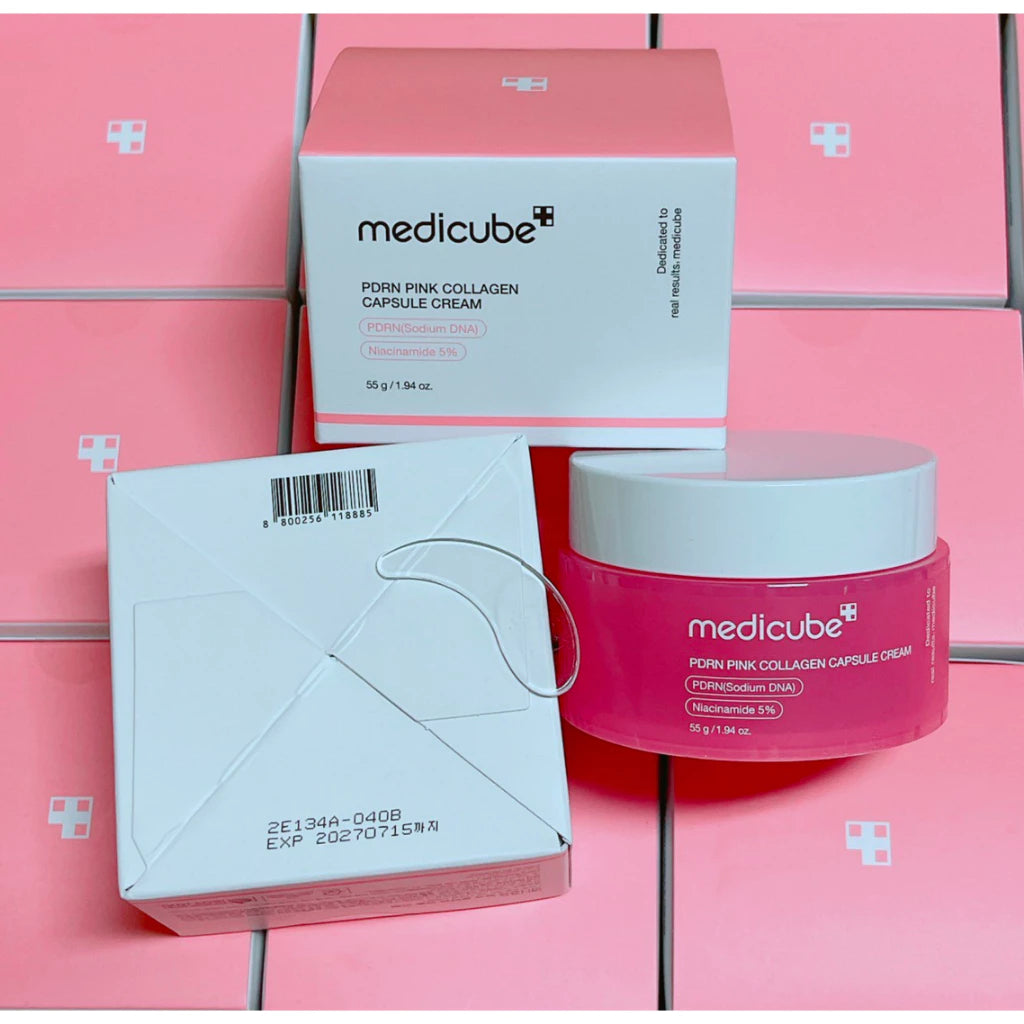 Medicube PDRN Pink Collagen Capsule Cream complete set with jar and box