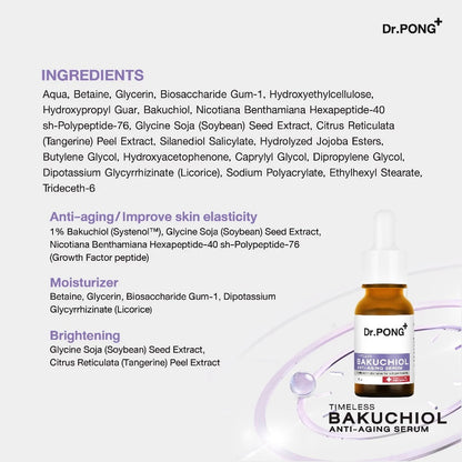 Dr.PONG Timeless Bakuchiol Serum Anti-Aging 15ml Collagen Boost for Sensitive Skin