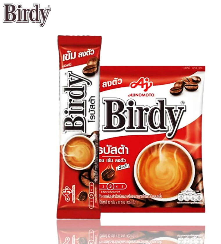 Birdy 3in1 Coffee Mix Powder Robusta single sachet stick with product branding
