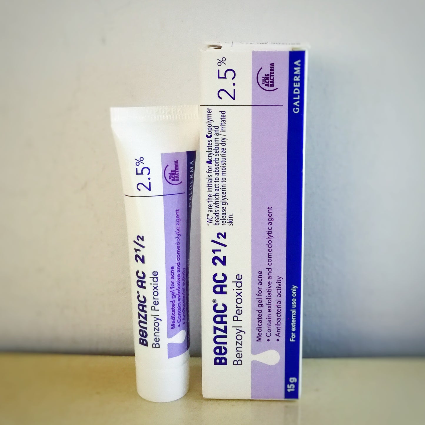 15g Benzac AC 2.5 Benzoyl Peroxide Water Gel Acne Treatment Face Care