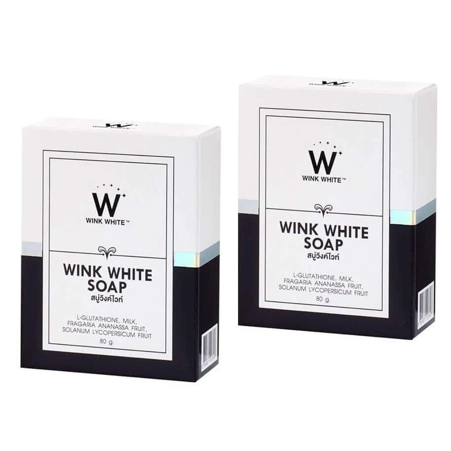 Two boxes of wink white soap 80g facial and body cleansing bars