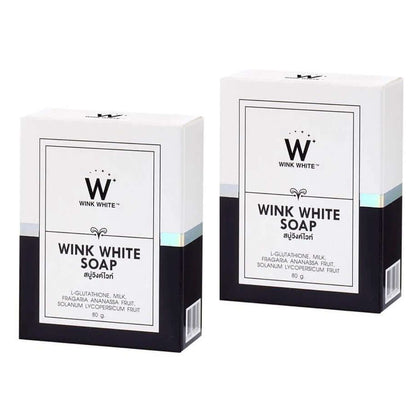 Two boxes of wink white soap 80g facial and body cleansing bars