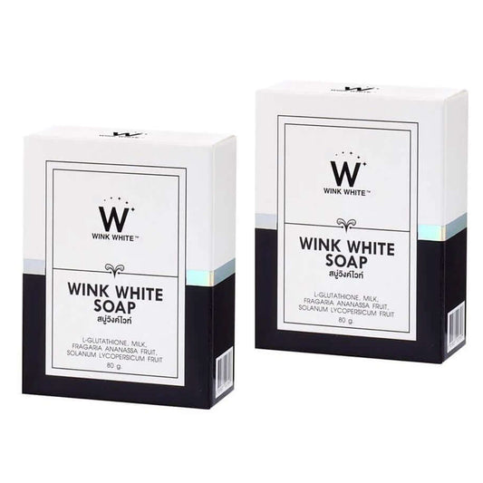 Two boxes of wink white soap 80g facial and body cleansing bars